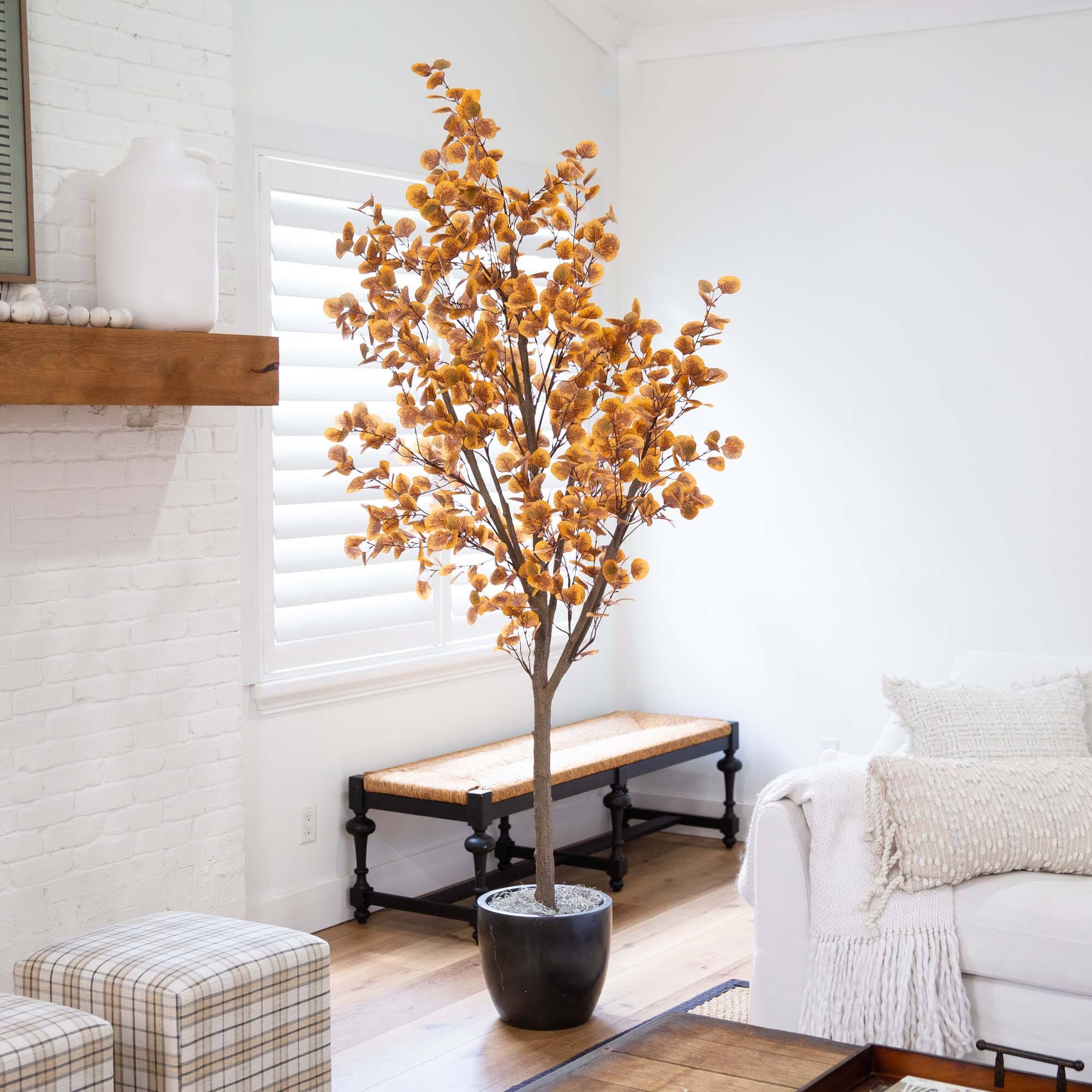 8ft. Potted Artificial Autumn Eucalyptus Tree
